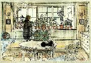 Carl Larsson blomsterfonstret painting